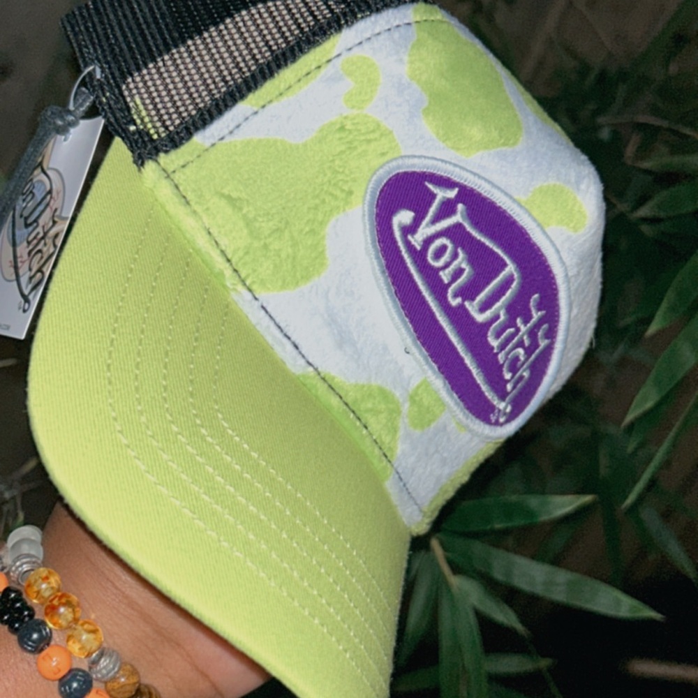 Von Dutch  Lime Green and Purple Cap